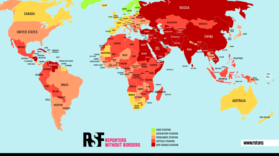 Украина поднялась на 18 позиций в мировом Индексе свободы слова