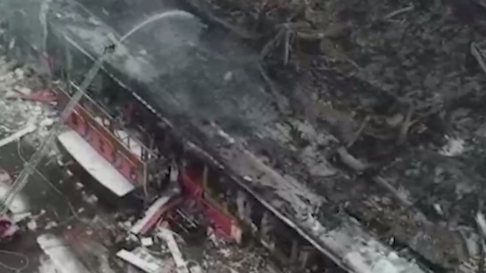 Масштабный пожар со взрывами в Москве: что осталось от ТЦ «Мега Химки», видео