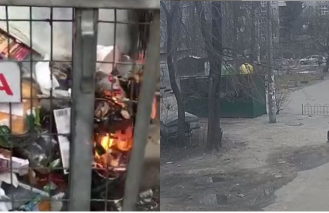 В Соломенском районе Киева орудует поджигатель: злоумышленник попал на видео