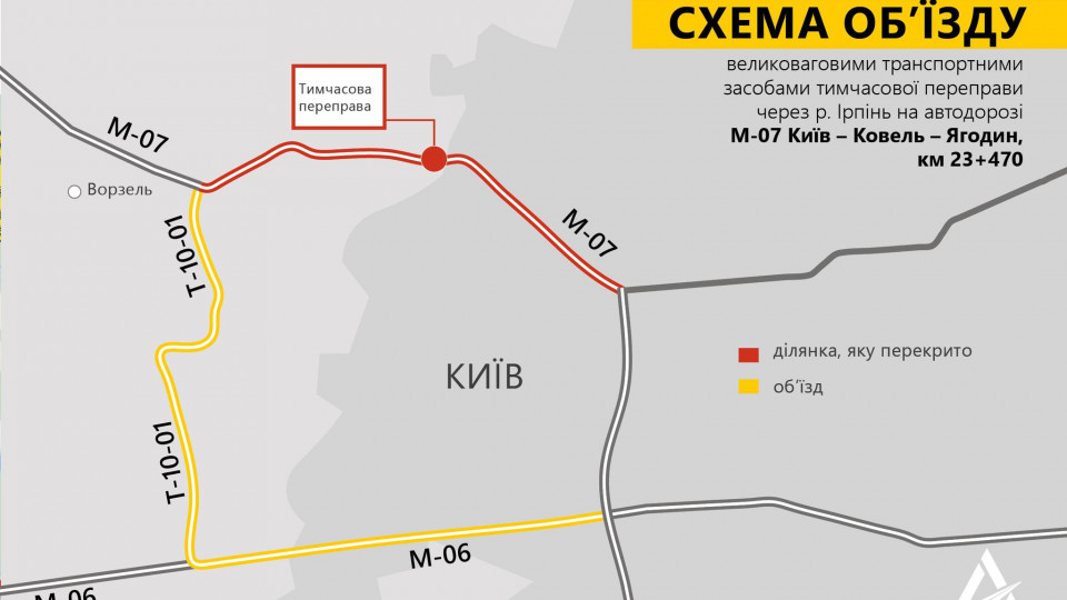 Водіям повідомили про деякі обмеження на трасі М-07 Київ – Ковель – Ягодин