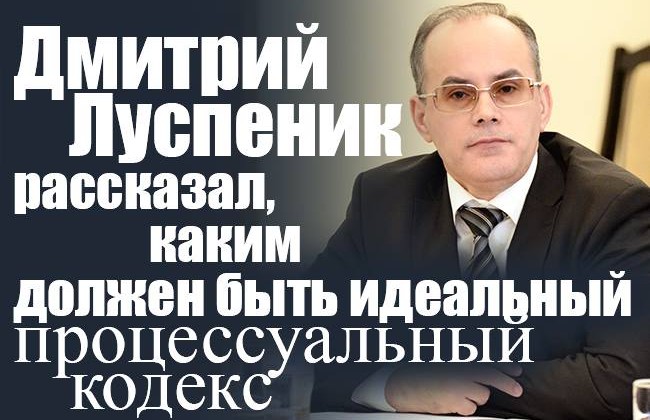 Дмитрий Луспеник рассказал, каким должен быть идеальный процессуальный кодекс