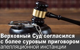 Верховний Суд погодився з більш суворим вироком апеляційної інстанції