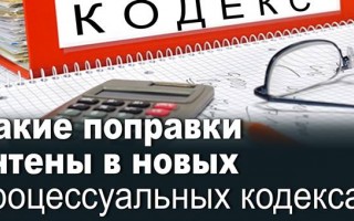 Какие поправки учтены в новых процессуальных кодексах