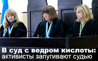 В суд с ведром кислоты: активисты запугивают судью