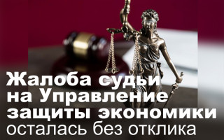 Жалоба судьи на Управление защиты экономики осталась без отклика