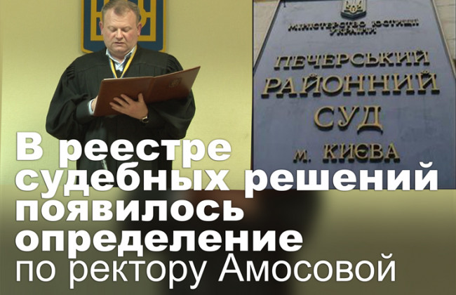В реестре судебных решений появилось определение по ректору Амосовой