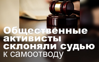 Общественные активисты склоняли судью к самоотводу
