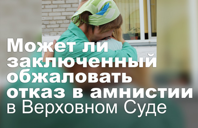 Может ли заключенный обжаловать отказ в амнистии в Верховном Суде