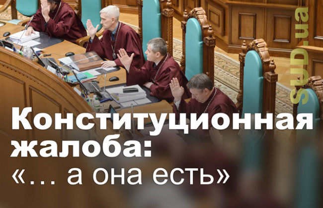 Конституционная жалоба: «… а она есть»