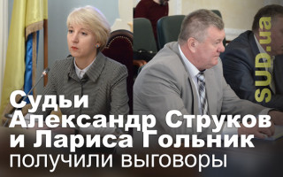 Судьи Александр Струков и Лариса Гольник получили выговоры