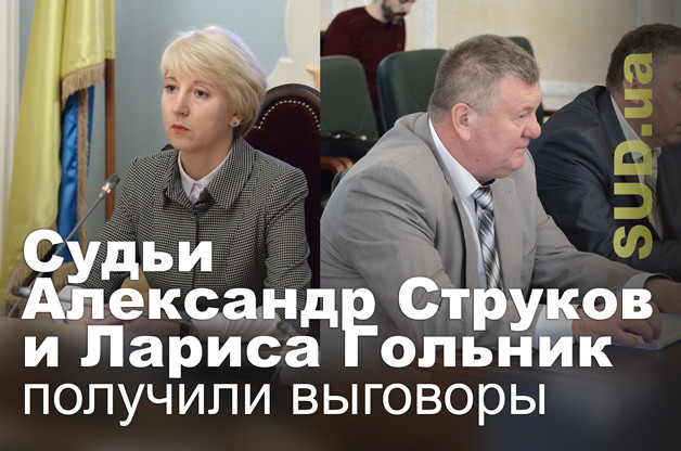 Судьи Александр Струков и Лариса Гольник получили выговоры