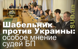 Шабельник против Украины: особое мнение судей БП