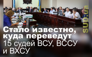 Стало известно, куда переведут 15 судей ВСУ, ВССУ и ВХСУ