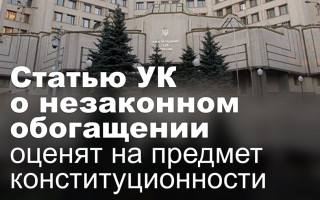 Статью УК о незаконном обогащении оценят на предмет конституционности