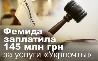 Фемида заплатила 145 млн грн за услуги «Укрпочты»