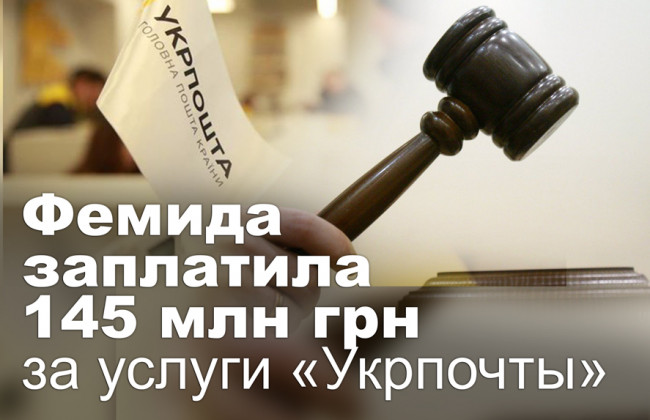 Фемида заплатила 145 млн грн за услуги «Укрпочты»