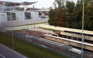 В «Борисполе» начали строить платформу для скоростной железнодорожной линии из Киева