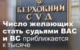 Число желающих стать судьями ВАС и ВС приближается к тысяче