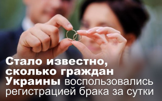 Стало известно, сколько граждан Украины воспользовались регистрацией брака за сутки