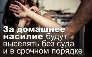 За домашнее насилие будут выселять без суда и в срочном порядке