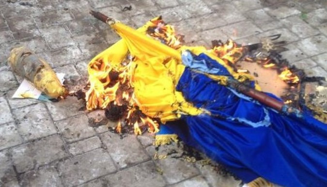 Сжег государственные флаги: суд вынес суровый приговор вандалу
