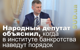 Народный депутат объяснил, когда в институте банкротства наведут порядок