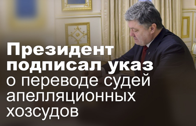 Президент подписал указ о переводе судей апелляционных хозсудов