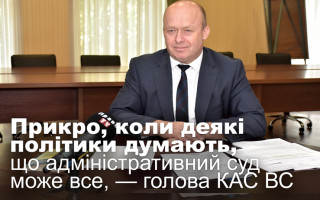 Прикро, коли деякі політики думають, що адміністративний суд може все, — голова КАС ВС