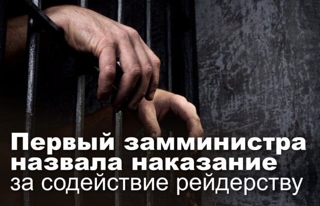 Первый замминистра назвала наказание за содействие рейдерству