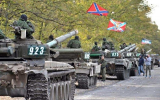 Сразу девять танков сгорели у боевиков