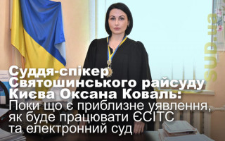 Суддя-спікер Святошинського райсуду Києва Оксана Коваль: Поки що є приблизне уявлення, як буде працювати ЄСІТС та електронний суд