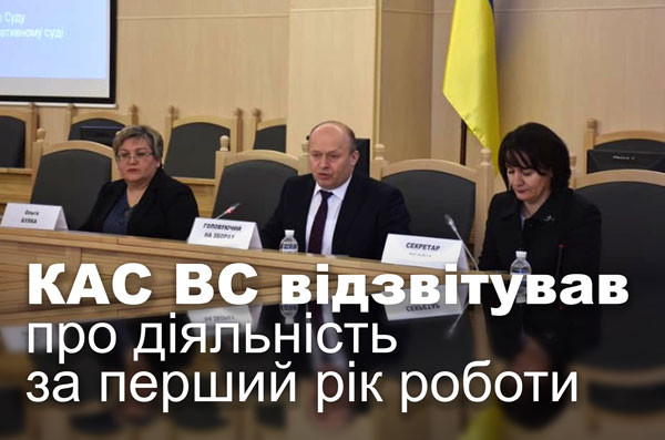 КАС ВС відзвітував про діяльність за перший рік роботи