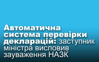 Автоматична система перевірки декларацій: заступник міністра висловив зауваження НАЗК