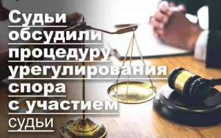Судьи обсудили процедуру урегулирования спора с участием судьи