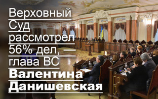 Верховный Суд рассмотрел 56% дел, — глава ВС Валентина Данишевская