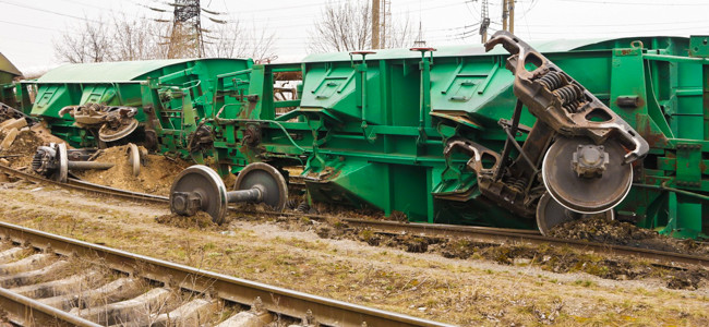 В Киеве на Выдубичах семь вагонов поезда сошли с рельсов
