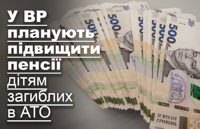 У ВР планують підвищити пенсії дітям загиблих в АТО