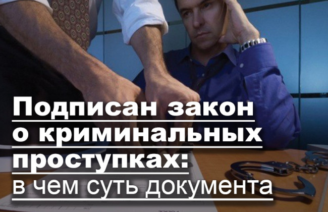 Подписан закон о криминальных проступках: в чем суть документа