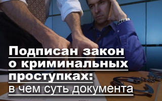 Подписан закон о криминальных проступках: в чем суть документа