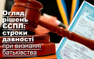 Огляд рішень ЄСПЛ: строки давності при визнанні батьківства