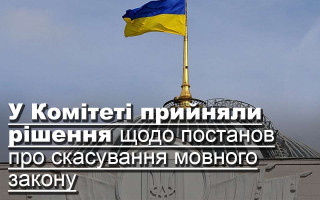 У Комітеті прийняли рішення щодо постанов про скасування мовного закону