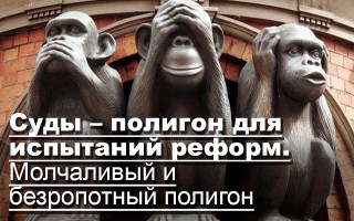 Суды – полигон для испытаний реформ. Молчаливый и безропотный полигон