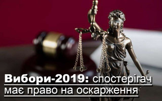 Вибори-2019: спостерігач має право на оскарження