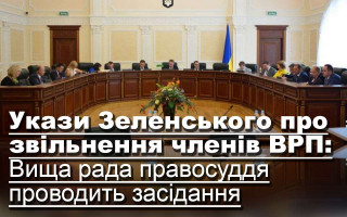 Укази Зеленського про звільнення членів ВРП: Вища рада правосуддя проводить засідання
