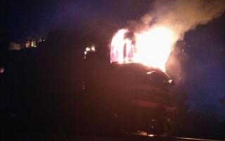 Под Киевом на ходу загорелся поезд