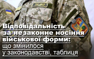 Відповідальність за незаконне носіння військової форми: що змінилося у законодавстві, таблиця
