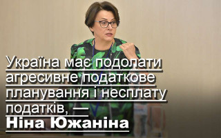 Україна має подолати агресивне податкове планування і несплату податків, — Ніна Южаніна