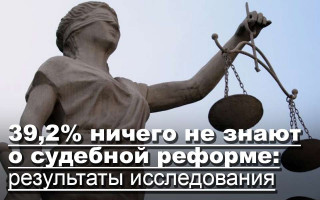 39,2 % ничего не знают о судебной реформе: результаты исследования