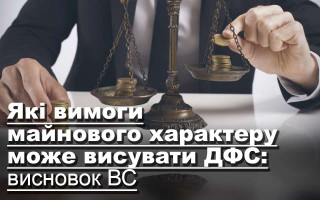 Які вимоги майнового характеру може висувати ДФС: висновок ВС