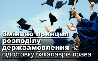 Змінено принцип розподілу держзамовлення на підготовку бакалаврів права